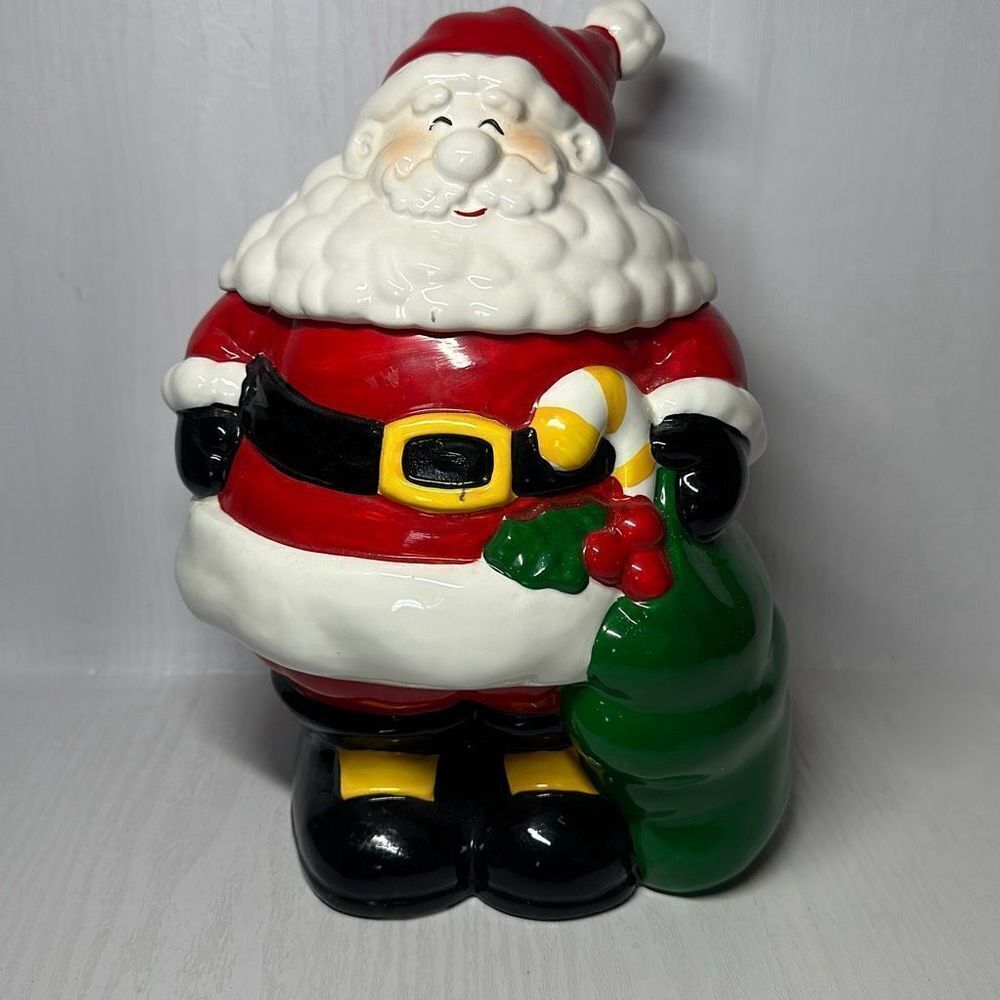 Vintage Santa‎ Clause Ceramic Cookie Jar H 11” W 8”